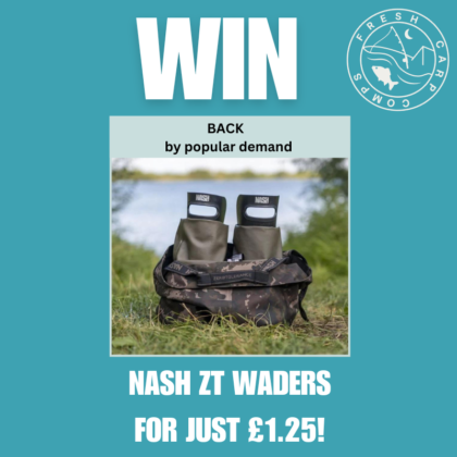 Win these Nash Zero Tolerance Heavy Duty Camo Waders for just £1.25!