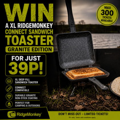 Win a XL RidgeMonkey Connect Sandwich Toaster Granite Edition for just 39p!