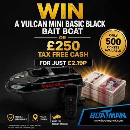 Win a Vulcan Mini Basic Black Basic Bait Boat or £250 Tax Free Cash for just £2.19p!