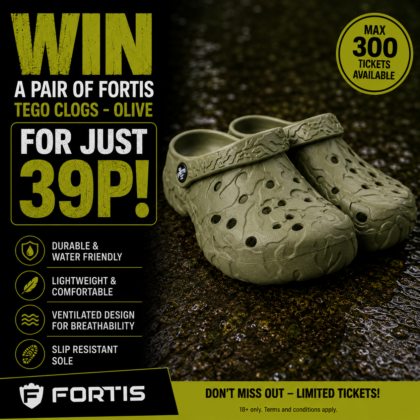 Win a pair of Fortis Tego Clogs - Olive for just 39p!